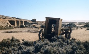 An old desolated wagon standing at Elizabeth Bay