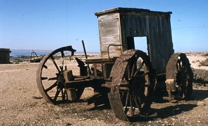 An old desolated wagon standing at Elizabeth Bay