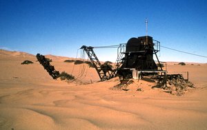 Charlottental. Deteriorating diamond mining equipment