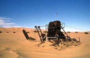 Charlottental. Deteriorating diamond mining equipment