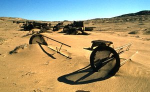 Charlottental: Sieves used to extract the precious stones from the desert sand