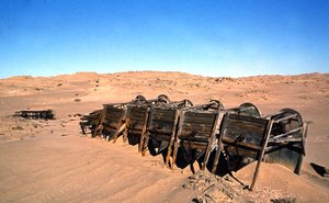 Charlottental: Equipment used to extract the precious stones from the desert sand