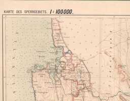 Karte des Sperrgebiets in Deutsch Südwestafrika in 10 Blättern, im Auftrage der Deutschen Diamanten Gesellschaft m.b.H. bearbeitet von P Sprigade und Dr H Lotz, Blatt 3 Lüderitzbucht