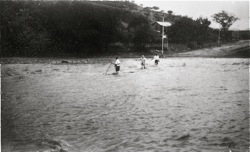 Floods in Windhoek, crossing Klein-Windhoek river. Jan. 1934 
